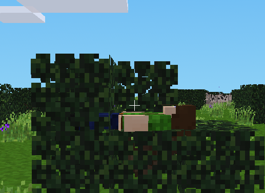 Amy resting on a bush